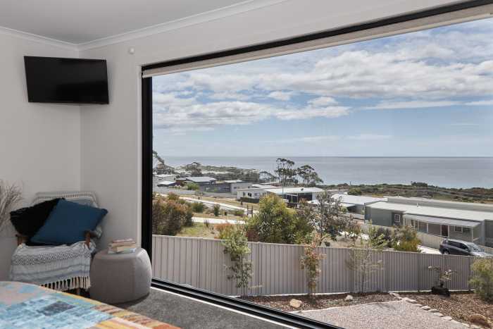 Large Bedroom Picture Window in Coastal Modular Home
