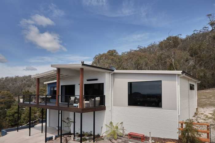 Raised Modular Home with Large Picture Windows