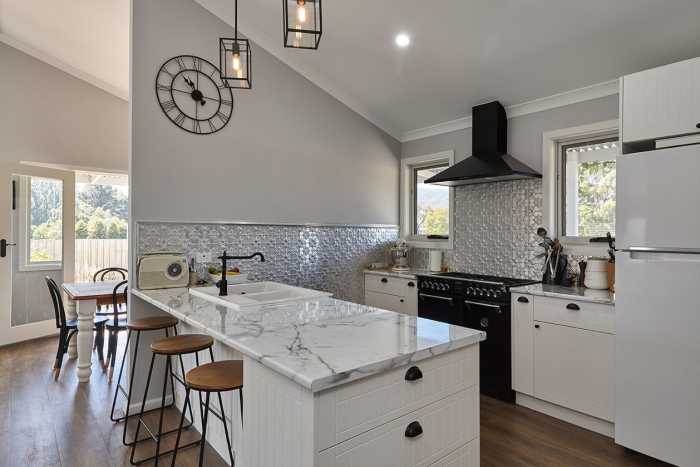 Country Style Kitchen with Pressed Tin Splashback